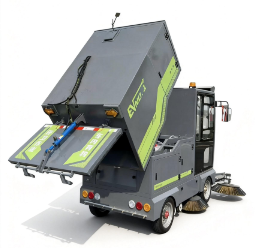 Uzen-Y4C Electric Pure Suction Sweeper | 60V Lithium Power, 880L High-Dump Hopper | Industrial Street Cleaner with High-Pressure Washer